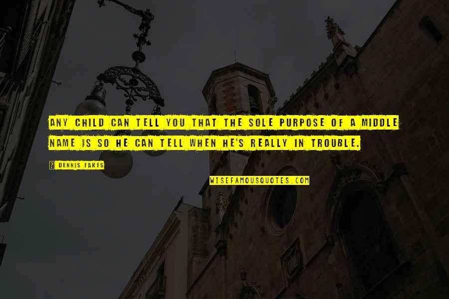 Trouble Quotes By Dennis Fakes: Any child can tell you that the sole