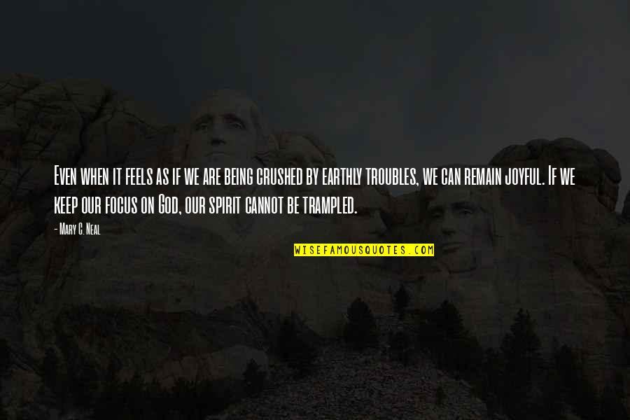 Troubles God Quotes By Mary C. Neal: Even when it feels as if we are Troubles God Quotes By Mary C. Neal: Even when it feels as if we are