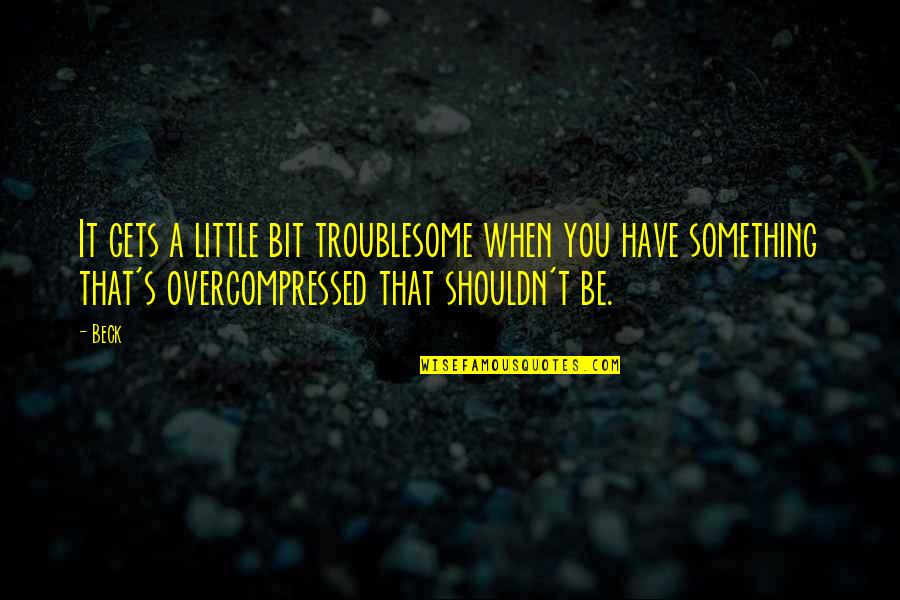 Troublesome Quotes By Beck: It gets a little bit troublesome when you