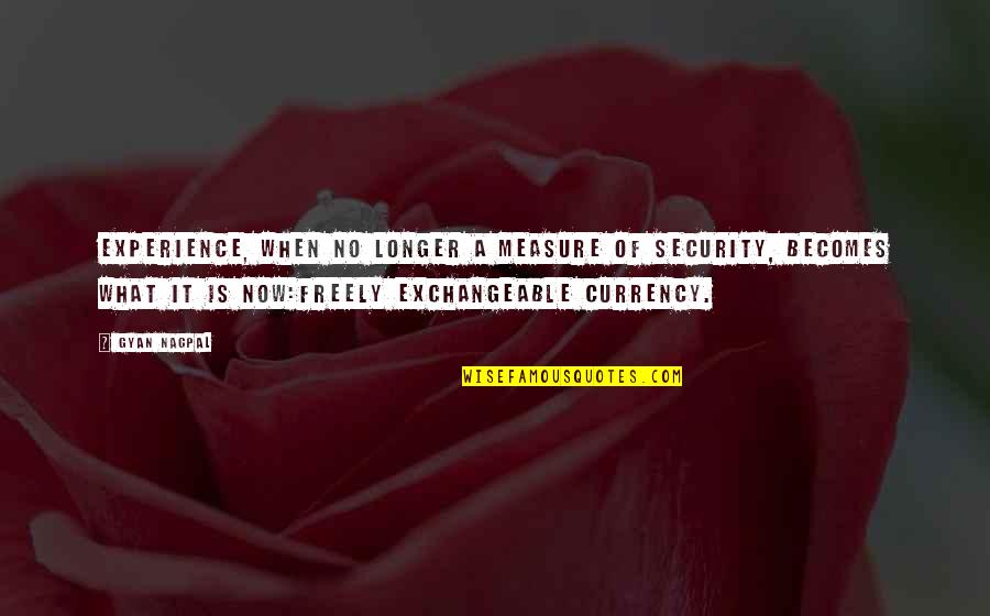 Troublesome Wife Quotes By Gyan Nagpal: Experience, when no longer a measure of security,
