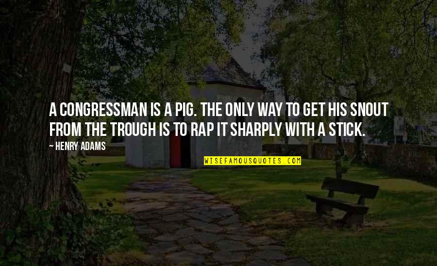 Trough Quotes By Henry Adams: A congressman is a pig. The only way