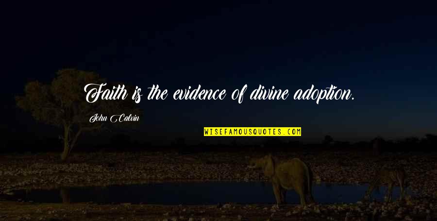 Trounced Quotes By John Calvin: Faith is the evidence of divine adoption.