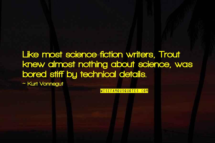 Trout's Quotes By Kurt Vonnegut: Like most science-fiction writers, Trout knew almost nothing