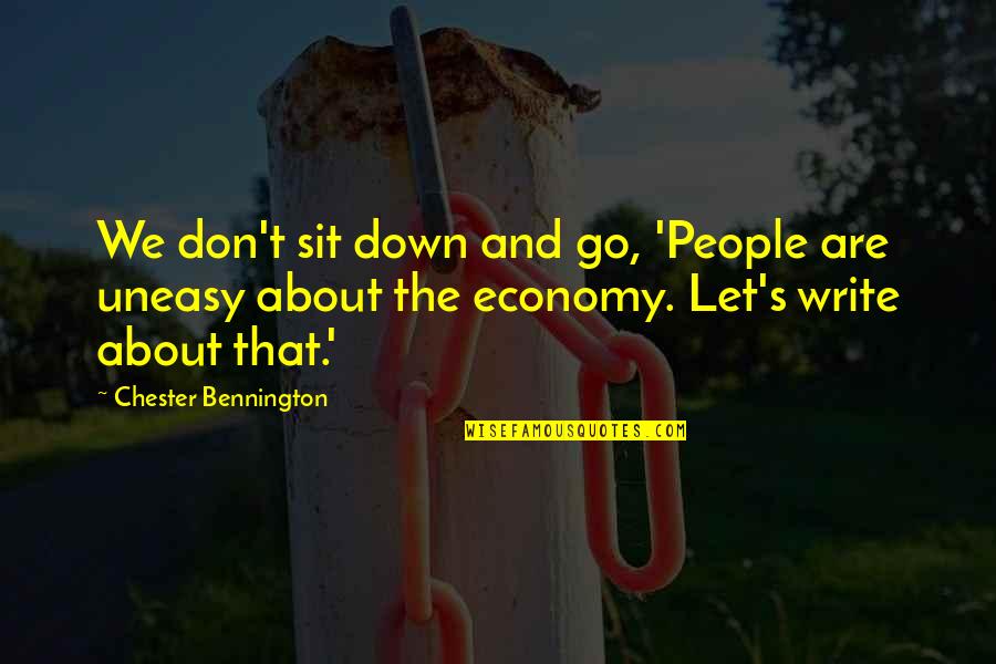 Trouva Discount Quotes By Chester Bennington: We don't sit down and go, 'People are