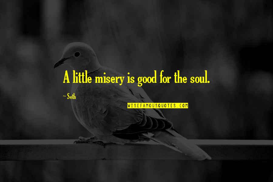 Trouve Quotes By Seth: A little misery is good for the soul.