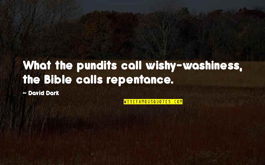 Trouver Quotes By David Dark: What the pundits call wishy-washiness, the Bible calls