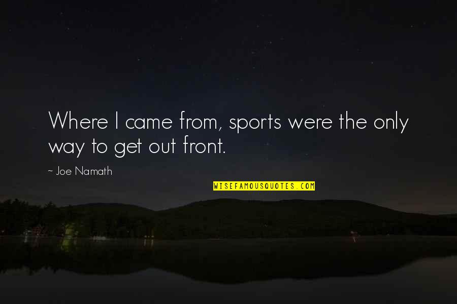 Trouvera T Il Quotes By Joe Namath: Where I came from, sports were the only