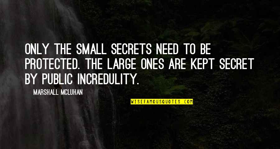 Troy Mcclain Quotes By Marshall McLuhan: Only the small secrets need to be protected.