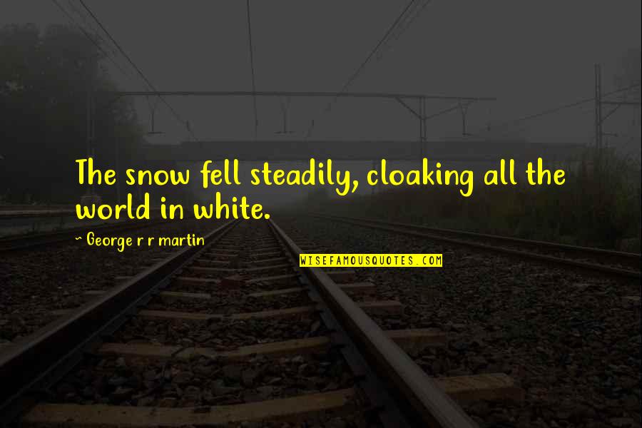 Troy Michie Quotes By George R R Martin: The snow fell steadily, cloaking all the world