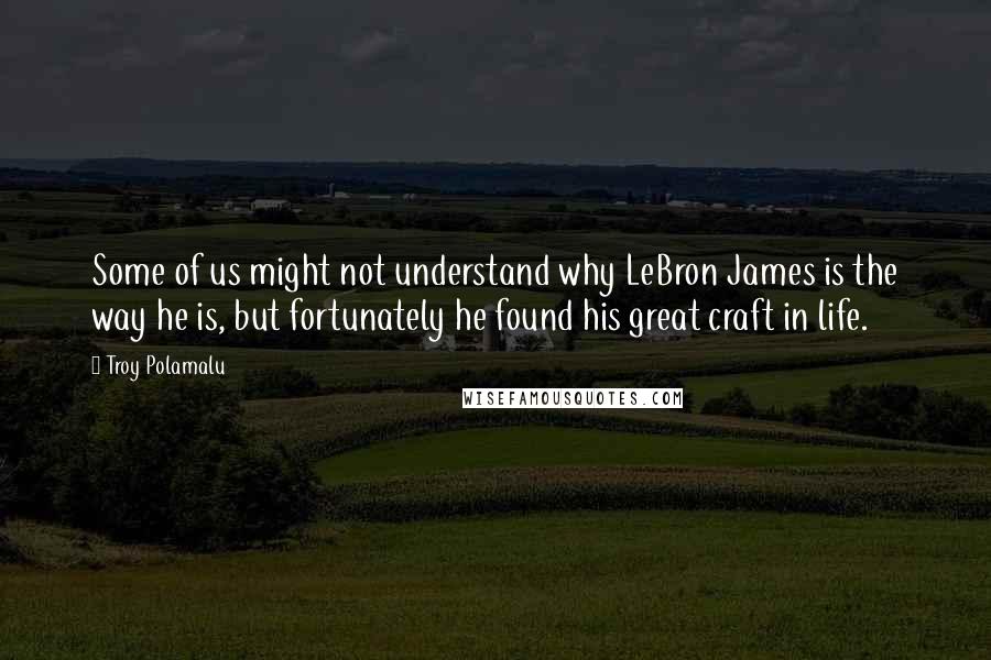 Troy Polamalu quotes: Some of us might not understand why LeBron James is the way he is, but fortunately he found his great craft in life.