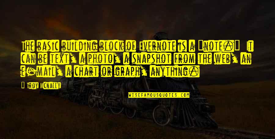 Troy Quotes By Troy Mcnally: The basic building block of Evernote is a