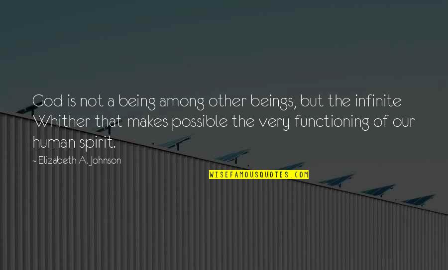 Truckee River Quotes By Elizabeth A. Johnson: God is not a being among other beings, Truckee River Quotes By Elizabeth A. Johnson: God is not a being among other beings,