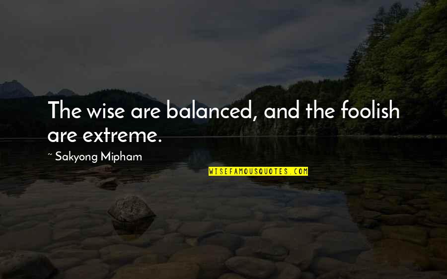 Truduct Quotes By Sakyong Mipham: The wise are balanced, and the foolish are