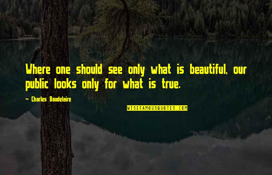 True Beauty Quotes By Charles Baudelaire: Where one should see only what is beautiful,