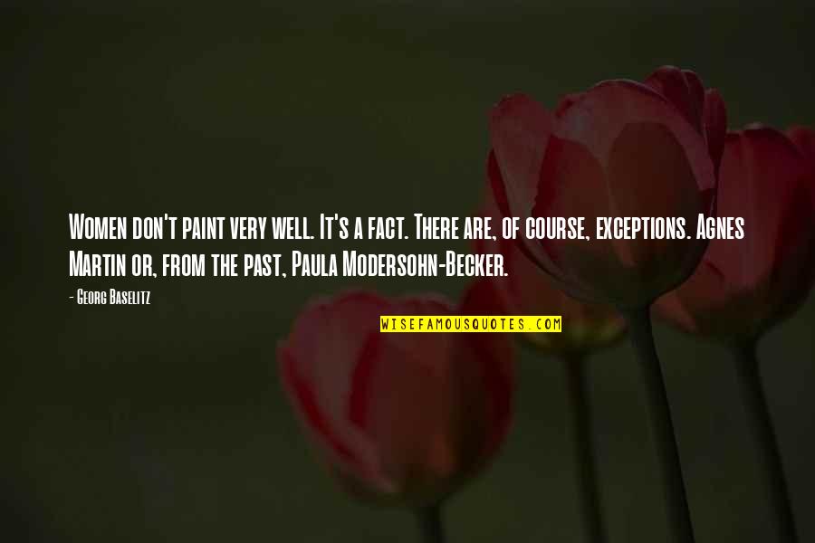 True Blue On Being Australian Quotes By Georg Baselitz: Women don't paint very well. It's a fact.