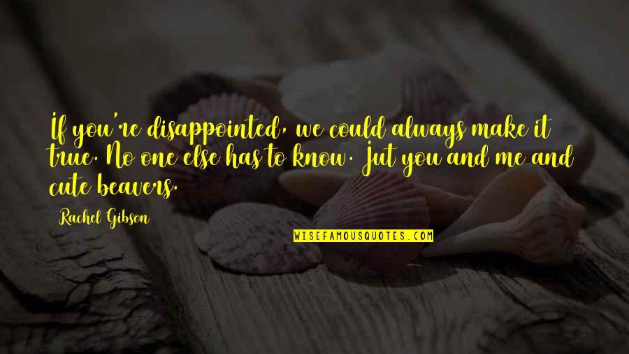 True But Cute Quotes By Rachel Gibson: If you're disappointed, we could always make it