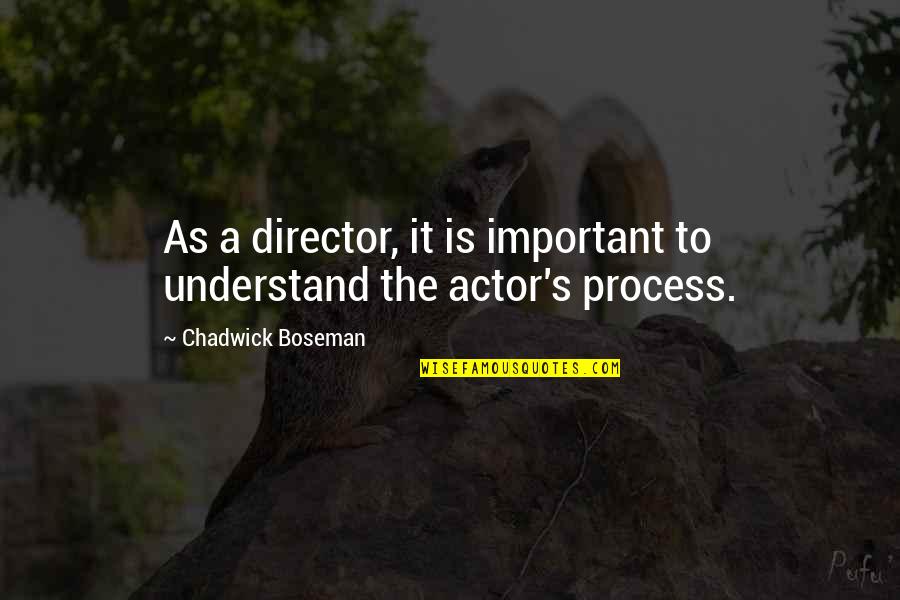 True Champions Quotes By Chadwick Boseman: As a director, it is important to understand