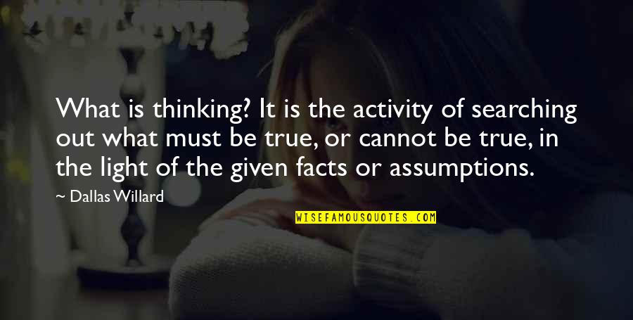 True Facts And Quotes By Dallas Willard: What is thinking? It is the activity of