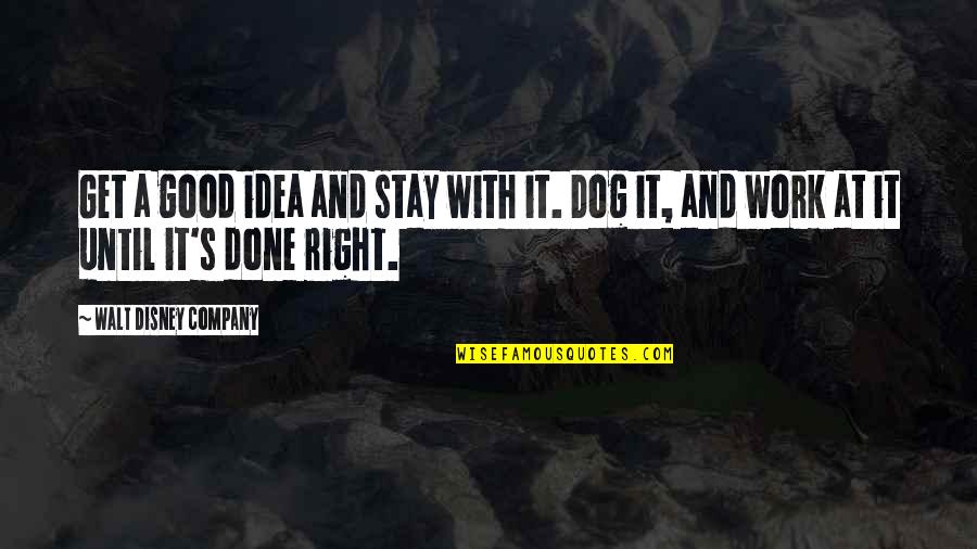 True Homeboys Quotes By Walt Disney Company: Get a good idea and stay with it.