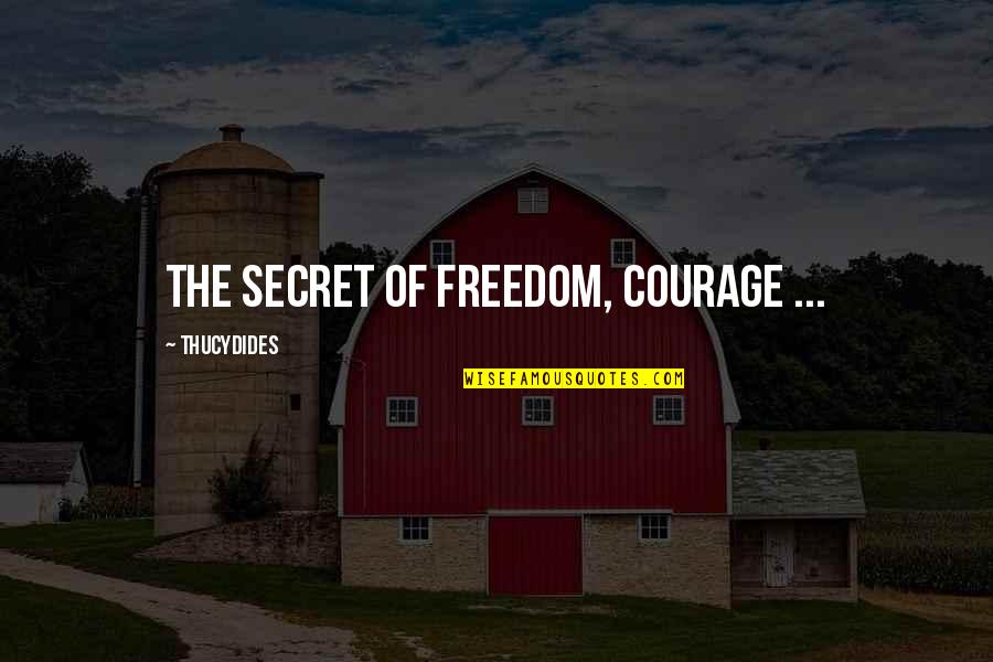 True Life Experiences Quotes By Thucydides: The secret of freedom, courage ...