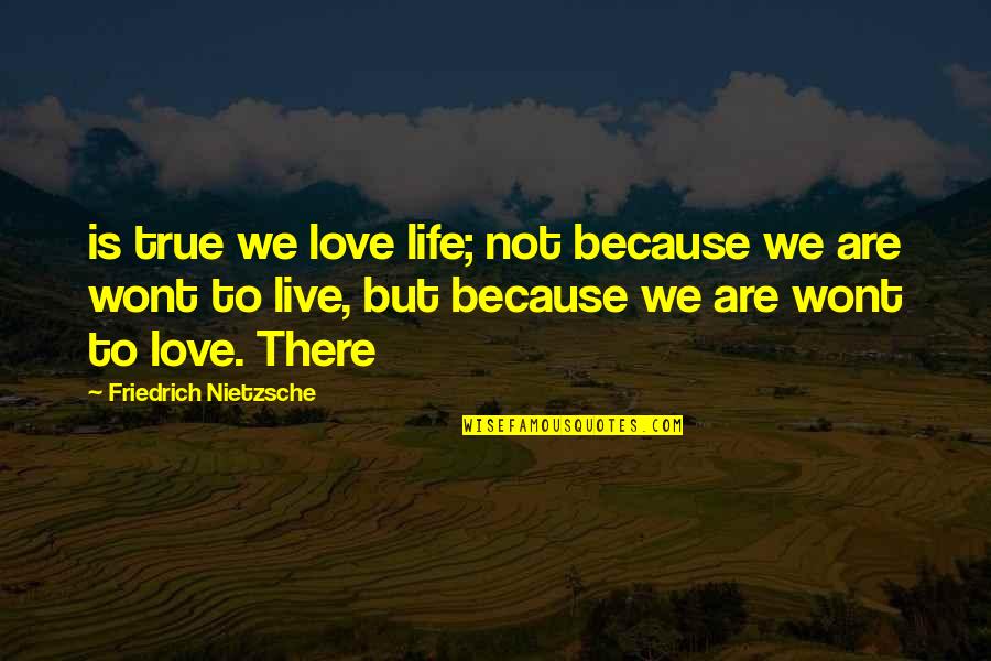 True Life Love Quotes By Friedrich Nietzsche: is true we love life; not because we