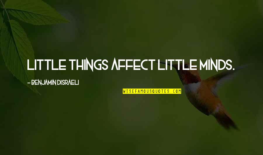 True Love Based Quotes By Benjamin Disraeli: Little things affect little minds.