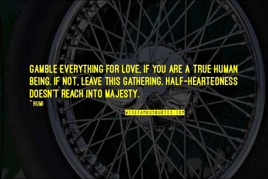 True Love Is Everything Quotes By Rumi: Gamble everything for love, if you are a