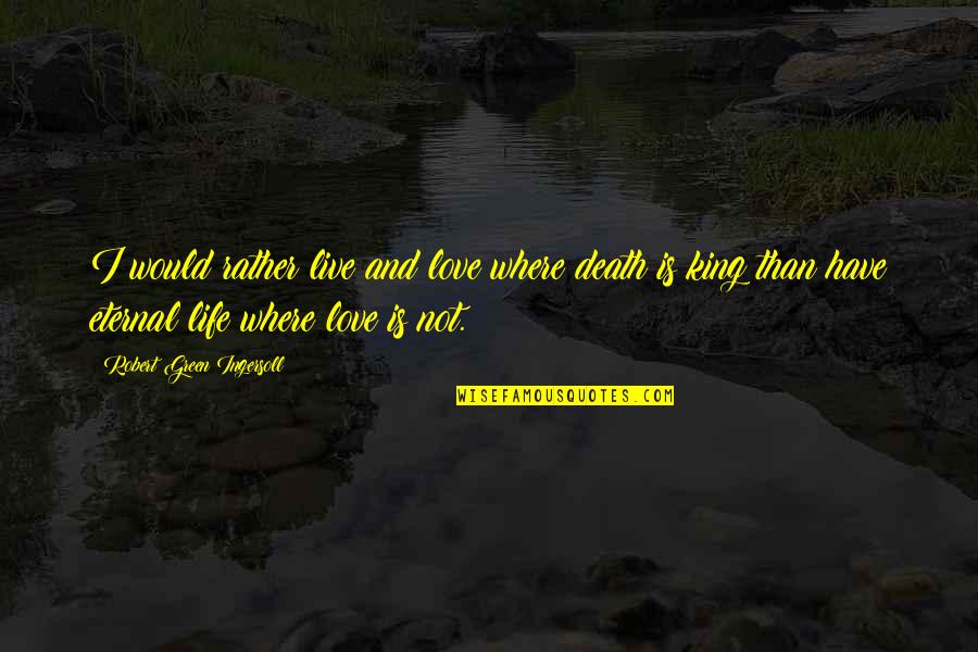True Love Soja Quotes By Robert Green Ingersoll: I would rather live and love where death