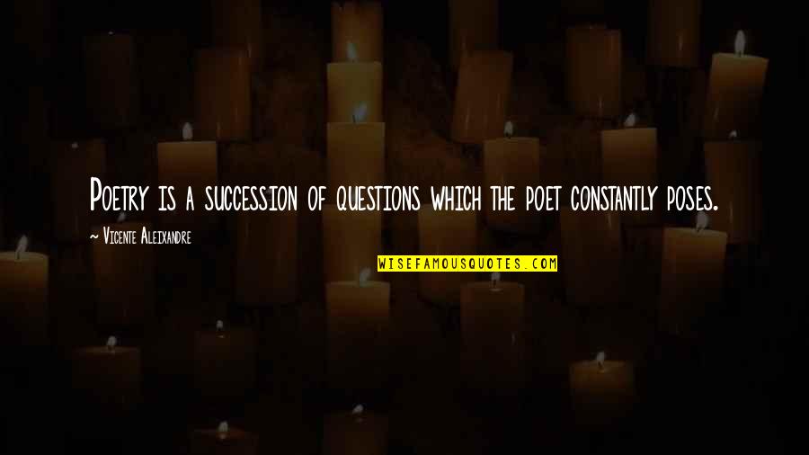 True Love Soja Quotes By Vicente Aleixandre: Poetry is a succession of questions which the