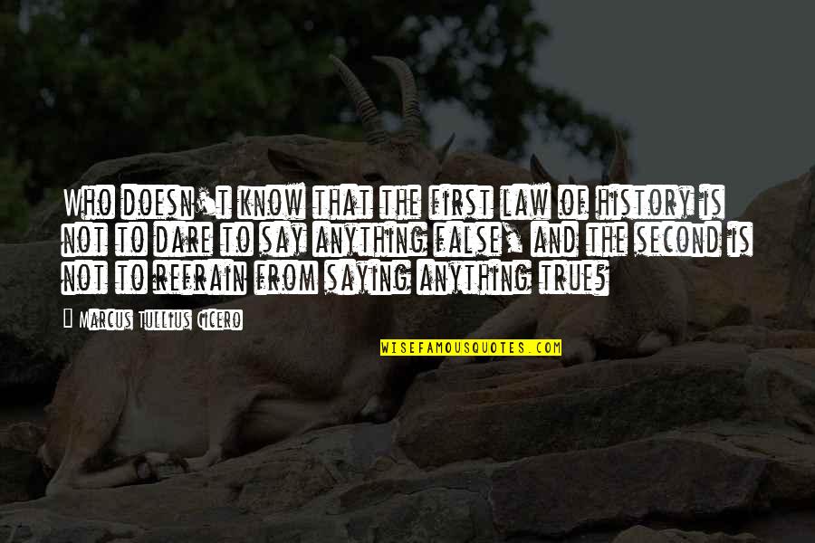 True Motivational Quotes By Marcus Tullius Cicero: Who doesn't know that the first law of True Motivational Quotes By Marcus Tullius Cicero: Who doesn't know that the first law of