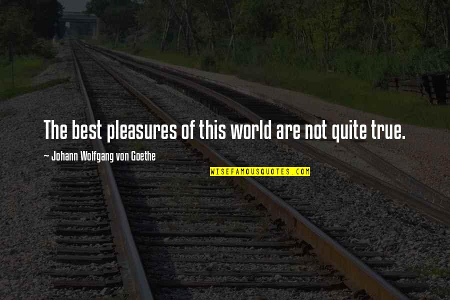 True Not True Quotes By Johann Wolfgang Von Goethe: The best pleasures of this world are not