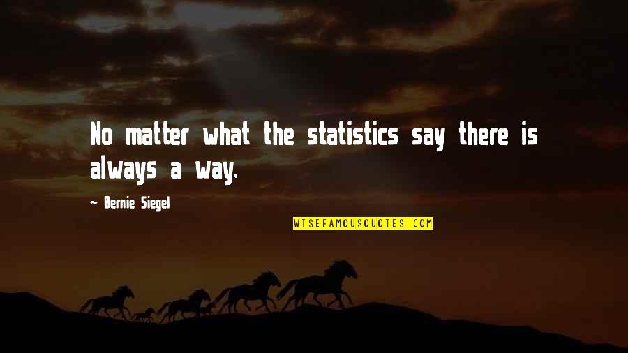 True Sayings Or Quotes By Bernie Siegel: No matter what the statistics say there is