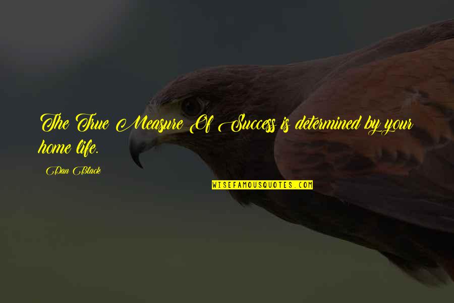 True Success In Life Quotes By Dan Black: The True Measure Of Success is determined by