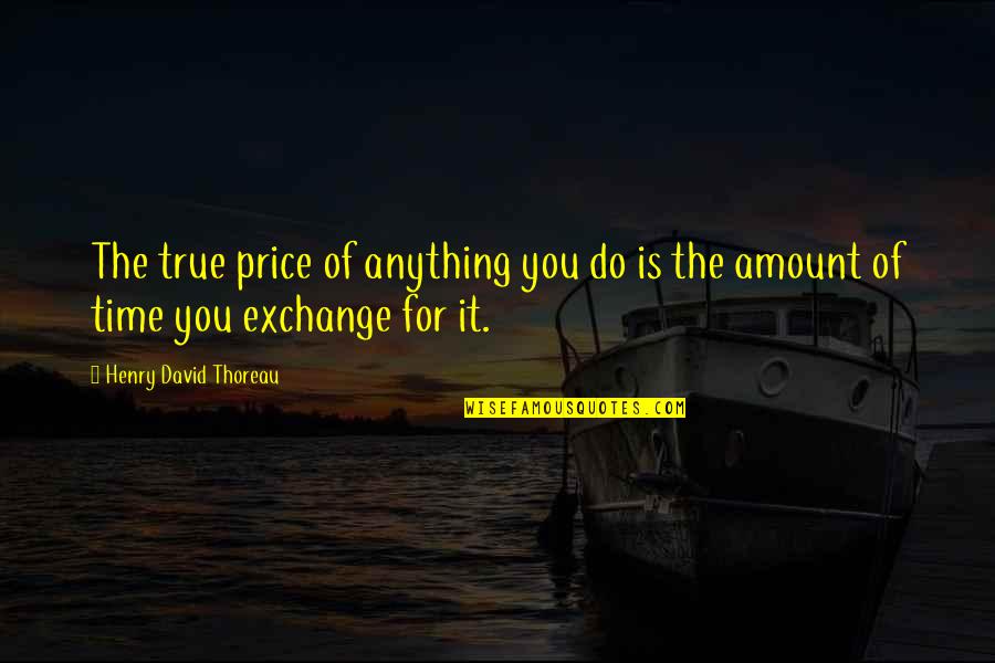 True Success Quotes By Henry David Thoreau: The true price of anything you do is