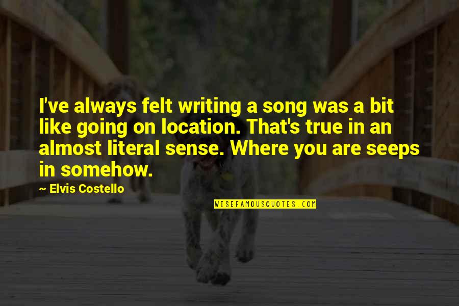 True The Song Quotes By Elvis Costello: I've always felt writing a song was a
