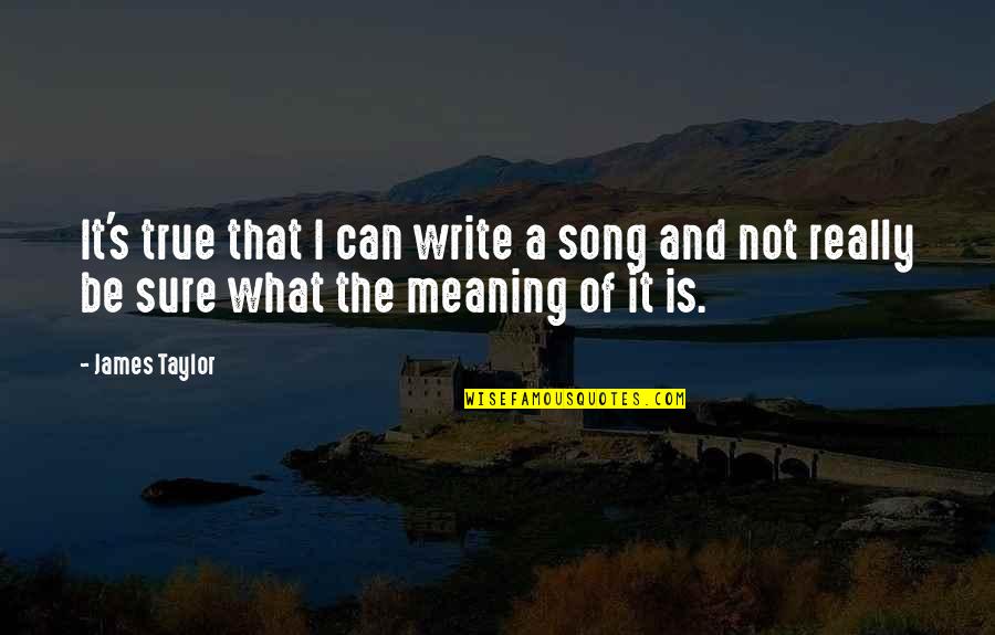 True The Song Quotes By James Taylor: It's true that I can write a song