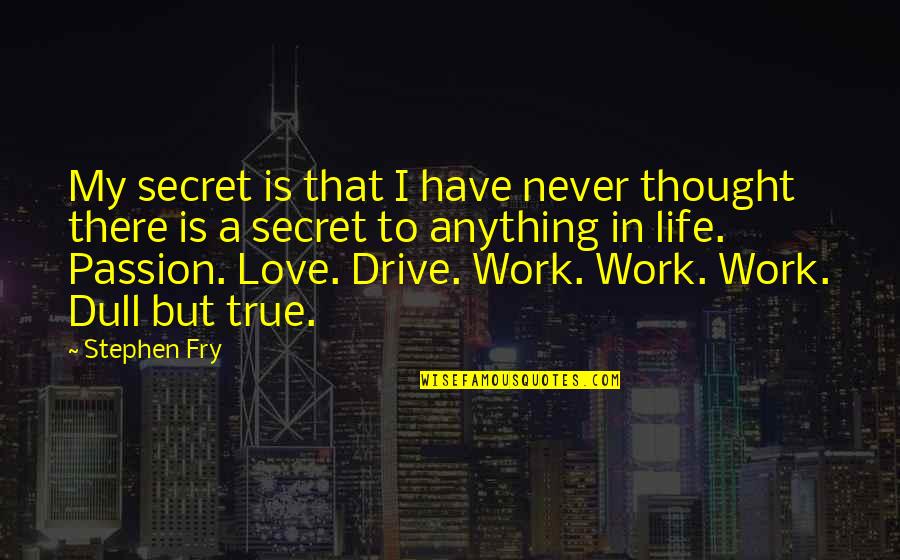 True To Life Love Quotes By Stephen Fry: My secret is that I have never thought