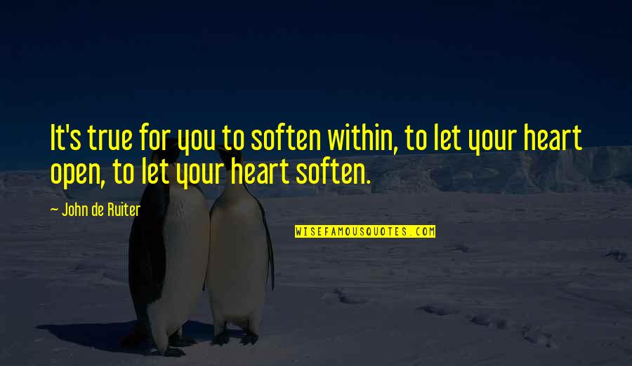 True To Your Heart Quotes By John De Ruiter: It's true for you to soften within, to