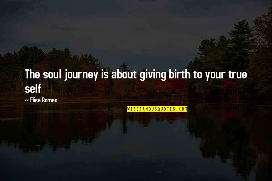 True To Your Self Quotes By Elisa Romeo: The soul journey is about giving birth to