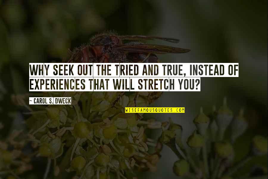 True's Quotes By Carol S. Dweck: Why seek out the tried and true, instead