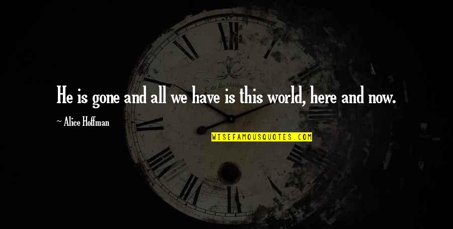 Truisme Synonyme Quotes By Alice Hoffman: He is gone and all we have is Truisme Synonyme Quotes By Alice Hoffman: He is gone and all we have is