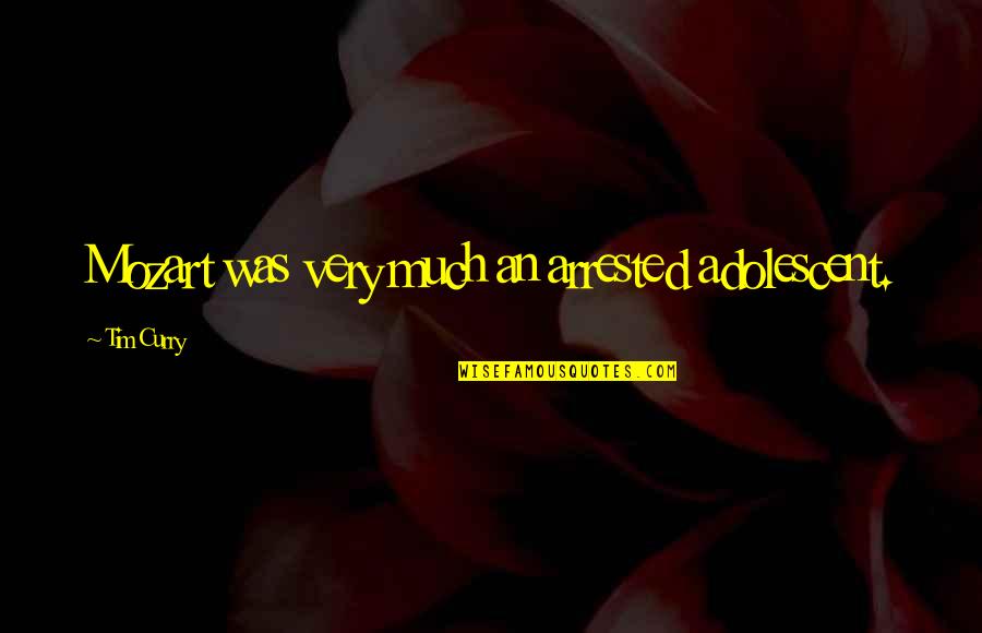 Trussler Monteagle Quotes By Tim Curry: Mozart was very much an arrested adolescent. Trussler Monteagle Quotes By Tim Curry: Mozart was very much an arrested adolescent.