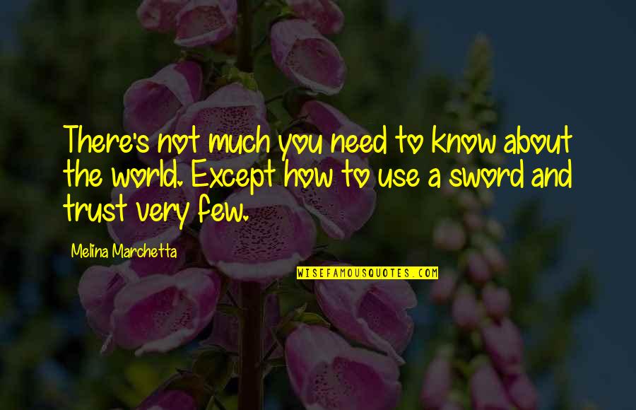 Trust A Few Quotes By Melina Marchetta: There's not much you need to know about