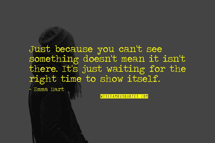 Trust After Abuse Quotes By Emma Hart: Just because you can't see something doesn't mean Trust After Abuse Quotes By Emma Hart: Just because you can't see something doesn't mean