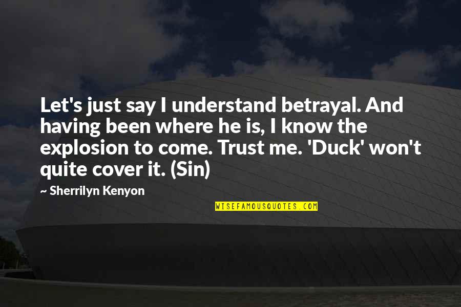 Trust And Betrayal Quotes By Sherrilyn Kenyon: Let's just say I understand betrayal. And having