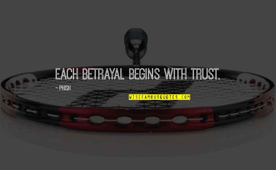 Trust And Broken Trust Quotes By Phish: Each betrayal begins with trust.