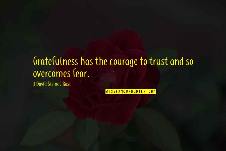 Trust And Fear Quotes By David Steindl-Rast: Gratefulness has the courage to trust and so