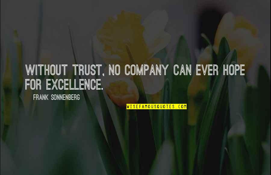 Trust And Trustworthiness Quotes By Frank Sonnenberg: Without trust, no company can ever hope for