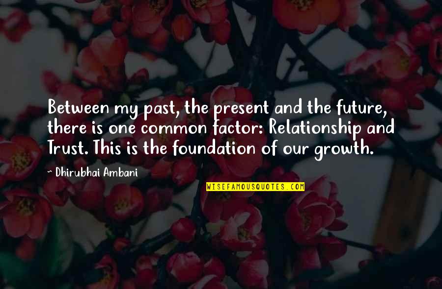 Trust Factor Quotes By Dhirubhai Ambani: Between my past, the present and the future,