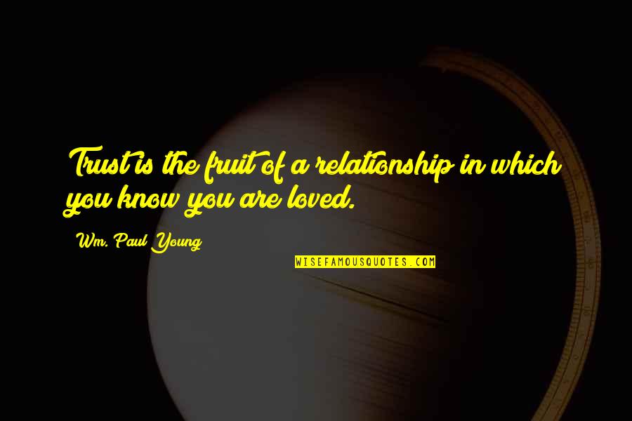 Trust For Relationship Quotes By Wm. Paul Young: Trust is the fruit of a relationship in